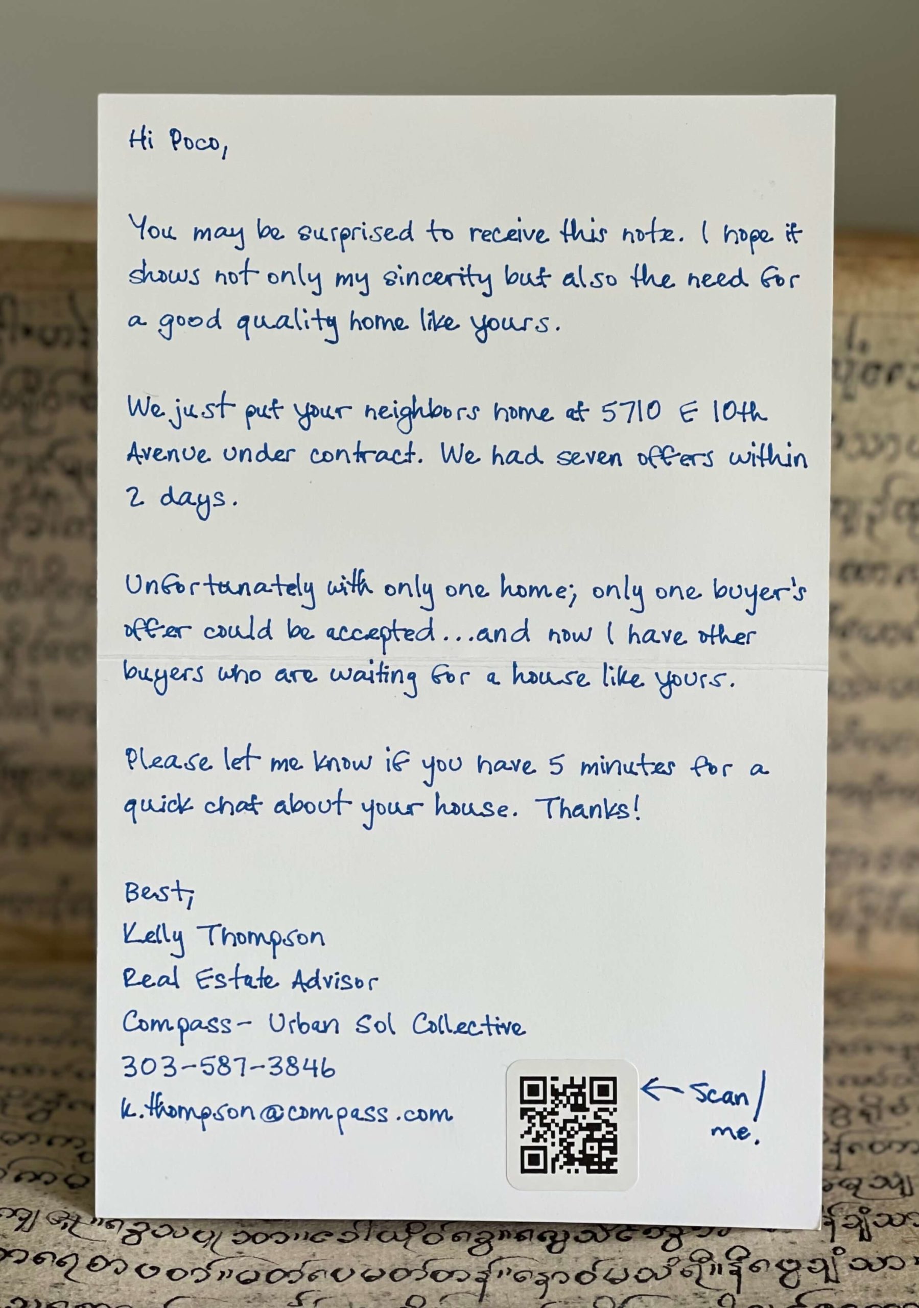 Audience Handwritten Notes Sample